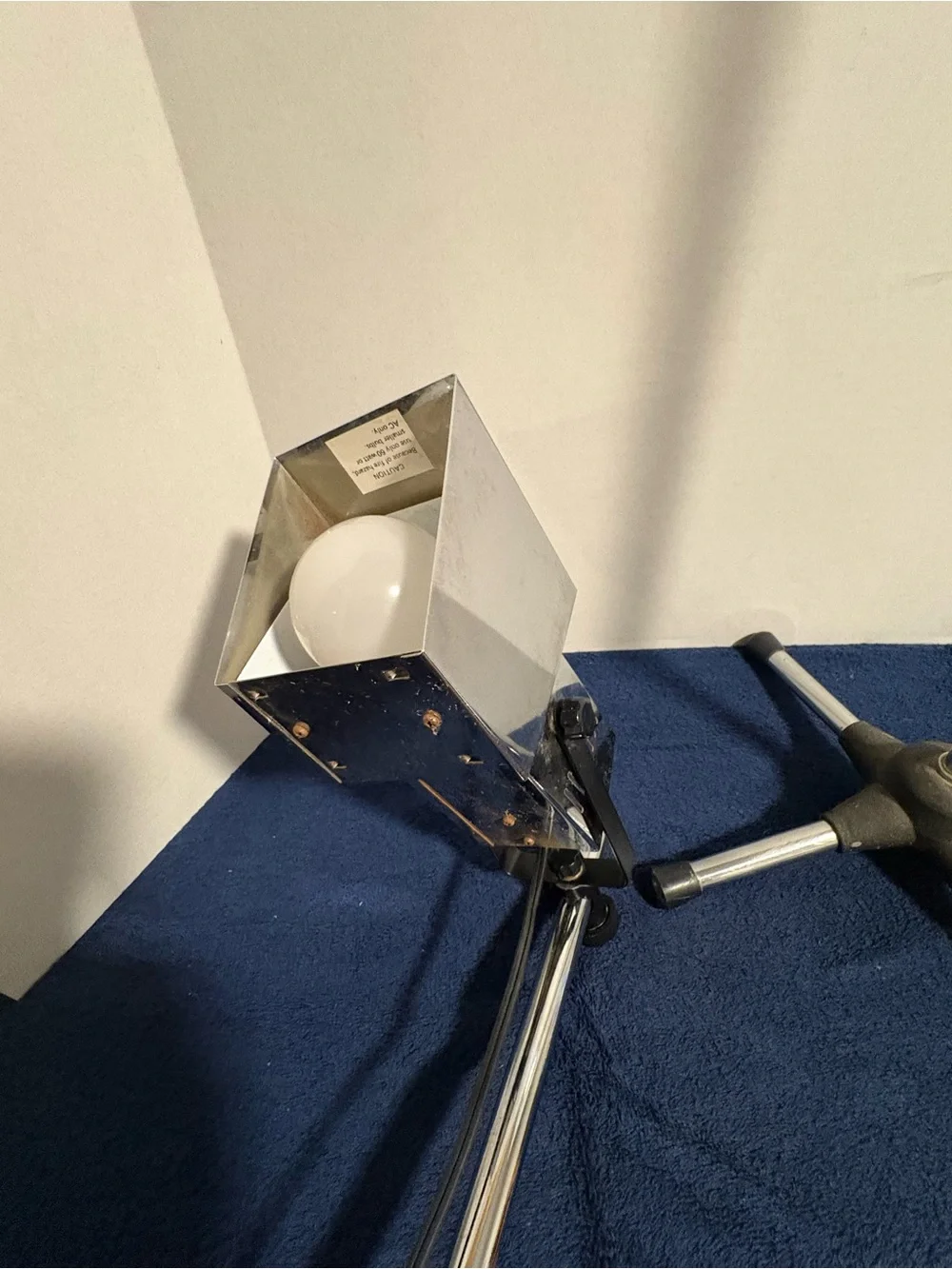 MCM 70s Danish Koch Lowy Style Chrome  Floor Lamp - Adjustable Swivel Tilt Head
